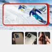 Clear 3in1 Case Samsung Galaxy S21 Plus ütésálló hátlap, tok, átlátszó-piros