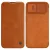 Nillkin Qin bőr Pro Case iPhone 14 Plus Holster Cover oldalra nyíló tok, barna