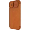 Nillkin Qin bőr Pro Case iPhone 14 Plus Holster Cover oldalra nyíló tok, barna