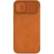 Nillkin Qin bőr Pro Case iPhone 14 Plus Holster Cover oldalra nyíló tok, barna