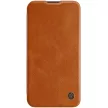Nillkin Qin bőr Pro Case iPhone 14 Plus Holster Cover oldalra nyíló tok, barna