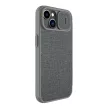 Nillkin Qin Qin Cloth Pro Case iPhone 14 Plus oldalra nyíló tok, szürke