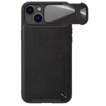   Nillkin CamShield Leather S Case iPhone 14 case ütésálló hátlap, tok, fekete