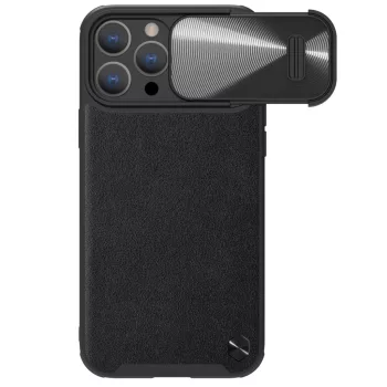   Nillkin CamShield Leather S Case iPhone 14 Pro ütésálló hátlap, tok, fekete