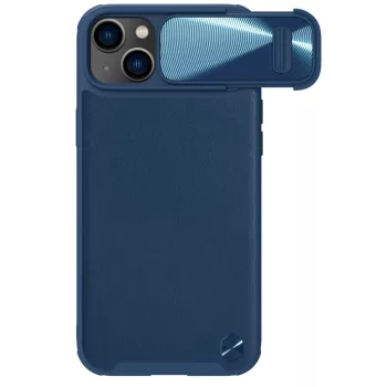   Nillkin CamShield Leather S Case iPhone 14 Plus ütésálló hátlap, tok, kék