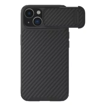   Nillkin Synthetic Fiber S Case ütésálló tok iPhone 14 Plus tok kamerafedéllel, fekete