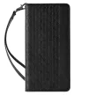 Magnet Strap oldalra nyíló tok iPhone 12 Pro Max Pouch Wallet + Mini Lanyard Pendant, fekete