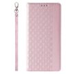 Magnet Strap oldalra nyíló tok iPhone 13 Pro Max Pouch Wallet + Mini Lanyard Pendant, rózsaszín