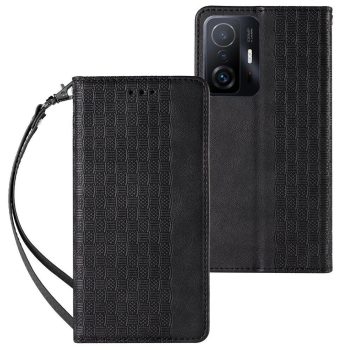   Magnet Strap Case Xiaomi Redmi Note 11 Pro oldalra nyíló tok, fekete