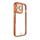 Fashion Case tok iPhone 13 Pro Max, Gold Frame Gel Cover, piros