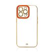 Fashion Case tok iPhone 13 Pro Max, Gold Frame Gel Cover, piros