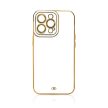 Fashion Case tok Cover for Xiaomi Redmi Note 11 Pro Gold Frame Gel Cover, fehér