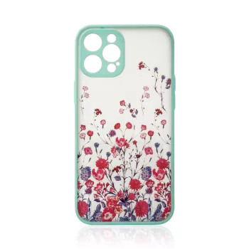 Design tok iPhone 12 Pro Max virág tok, kék