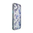 Design tok iPhone 12 Pro Max virág tok, sötétkék