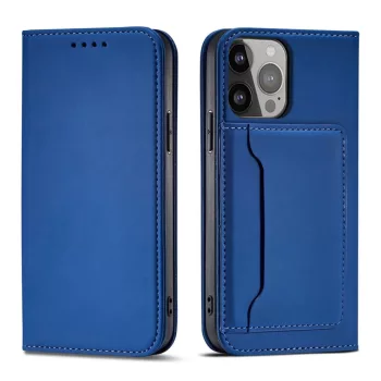 Magnet Case iPhone 14 Pro oldalra nyíló tok, kék