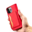 Magnet Case iPhone 14 Pro oldalra nyíló tok, piros