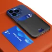 Leather Stand Case tok iPhone 14 cover card wallet with stand, kék