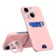 Leather Stand Case tok iPhone 14 Plus cover card wallet with stand, rózsaszín