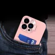 Leather Stand Case tok iPhone 14 Plus cover card wallet with stand, rózsaszín