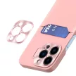 Leather Stand Case tok iPhone 14 Plus cover card wallet with stand, rózsaszín