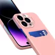 Leather Stand Case tok iPhone 14 Plus cover card wallet with stand, rózsaszín