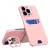 Leather Stand Case tok iPhone 14 Pro cover card wallet with stand, rózsaszín