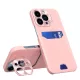 Leather Stand Case tok iPhone 14 Pro cover card wallet with stand, rózsaszín