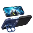 Leather Stand Case iPhone 14 Pro cover card wallet with stand, kék