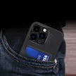 Leather Stand Case tok iPhone 14 Pro Max cover card wallet with stand, fekete