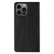 Magnet Strap oldalra nyíló tok iPhone 14 Pro Max Flip Wallet Mini Lanyard Stand, fekete