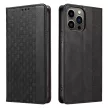 Magnet Strap oldalra nyíló tok iPhone 14 Plus Flip Wallet Mini Lanyard Stand, fekete