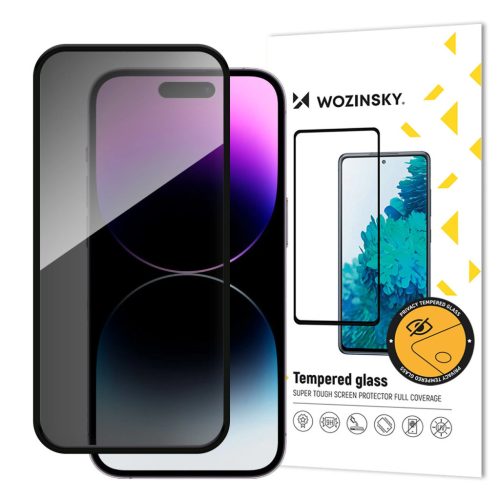 Wozinsky Privacy Glass iPhone 16 betekintésgátló edzett üvegfólia