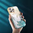 Kingxbar Phoenix Luxus iPhone 14 Plus tok kristályokkal, arany, kék