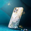 Kingxbar Phoenix Luxus iPhone 14 Plus tok kristályokkal, arany, kék
