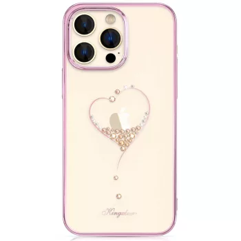   Kingxbar Silicone case Swarovski crystals hátlap, tok iPhone 14 Plus, rózsaszín
