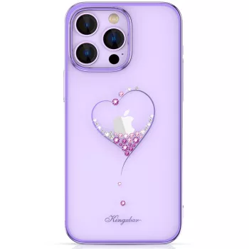   Kingxbar Silicone case Swarovski crystals hátlap, tok iPhone 14 Plus, lila