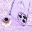 Kingxbar Silicone case Swarovski crystals hátlap, tok iPhone 14 Plus, lila