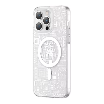   Kingxbar PQY Geek Series mágneses tok iPhone 14 Pro MagSafe, ezüst