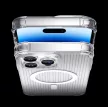 Kingxbar PQY Go Out sorozat mágneses tok iPhone 14 MagSafe, ezüst