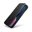 iCarer CE olajviasz prémium bőr fóliatok bőr tok iPhone 14 Plus mágneses Flip MagSafe, fekete