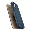iCarer CE olajviasz prémium bőr fóliatok iPhone 14 Plus mágneses flip tok MagSafe, kék