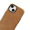iCarer olajviasz prémium bőr tok iPhone 14 Plus mágneses bőr tok MagSafe, barna