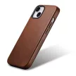 iCarer olajviasz prémium bőr tok iPhone 14 Plus mágneses bőr tok MagSafe, barna