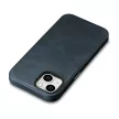iCarer olajviasz prémium bőr tok iPhone 14 Plus mágneses bőr tok MagSafe, sötétkék