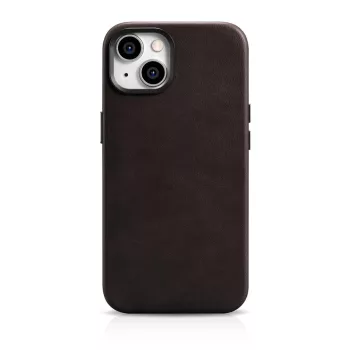   iCarer olajviasz prémium bőr tok iPhone 14 Plus mágneses bőr tok MagSafe, barna