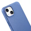 iCarer Litchi prémium bőr tok iPhone 14 mágneses bőr tok MagSafe, kék