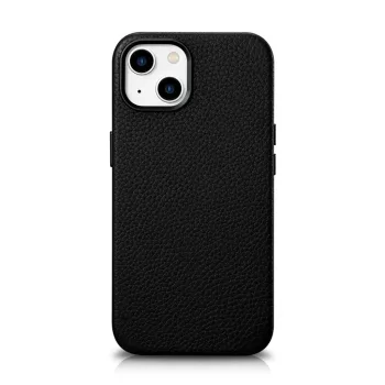   iCarer Litchi prémium bőr tok iPhone 14 Plus mágneses bőr tok MagSafe, fekete