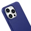 iCarer Litchi prémium bőr tok iPhone 14 Pro Max mágneses bőr tok MagSafe, sötétkék