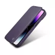 iCarer CE prémium bőr fóliatok iPhone 14 Plus mágneses bőr flip fóliatok MagSafe, lila