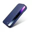 iCarer CE prémium bőr fóliatok iPhone 14 Plus mágneses bőr flip fóliatok MagSafe, kék